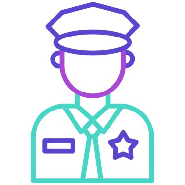 Polis. Web simgesi basit illüstrasyon