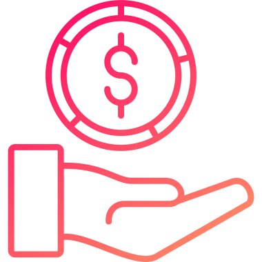 Dolar sikke vektör çizgisi simgesi tasarımı