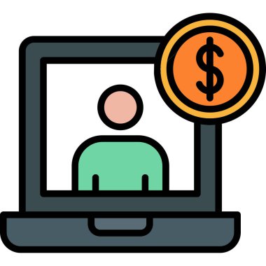 Çevrimiçi ödeme rengi ikonu vektörü. Online ödeme işareti. izole edilmiş sembol çizimi