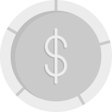 Dolarlık düz para simgesi düz stil