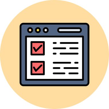 Kontrol Listesi Düz Vektör Simgesi