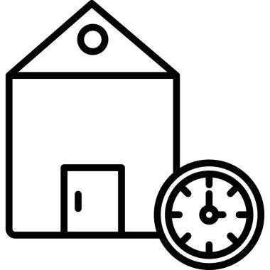 ev saati simgesi, vektör illüstrasyonu