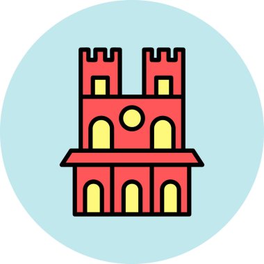 Şato. Web simgesi basit illüstrasyon