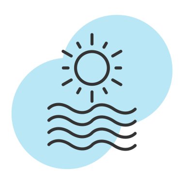 Sun'ın bulutlar simge vektör çizim tasarımı