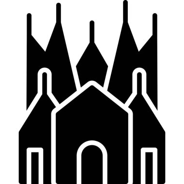 Katedral kilise ikonu vektör illüstrasyonu