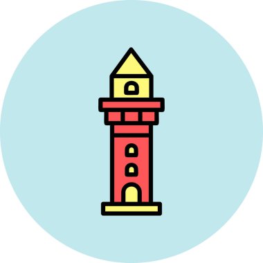 deniz feneri ikonu vektör illüstrasyonu