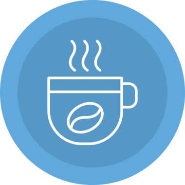 Kahve fincanı simgesi, basit vektör çizimi