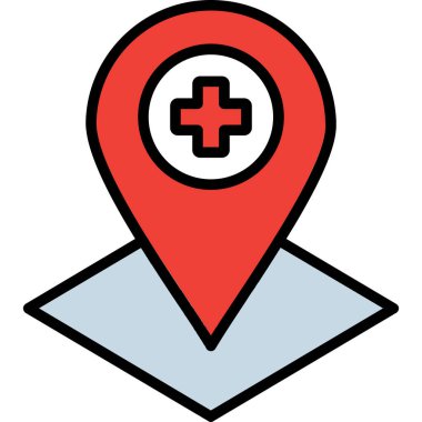 Harita işaretleyici hastane simgesi