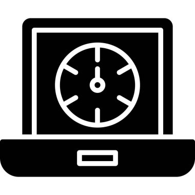 Bilgisayar simgesi. Web için basit elektronik aygıt vektör simgeleri çizimi