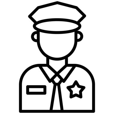 Memur Basit Vektör Simgesi İllüstrasyonu