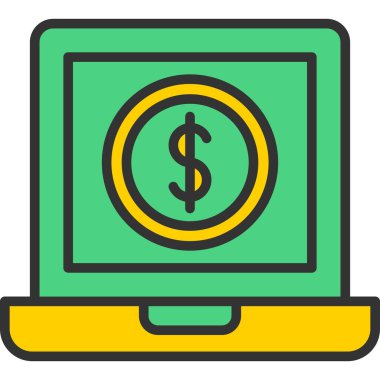 Dolar madeni para simgesi, vektör illüstrasyonu basit tasarım