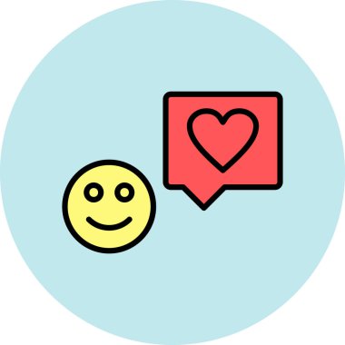 Mutlu mesaj ikonu vektör illüstrasyonu