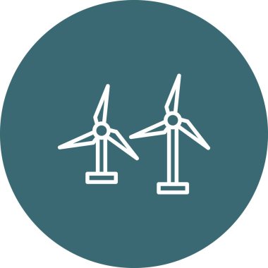 Rüzgar türbini simgesi vektör illüstrasyonu