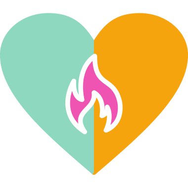 Kalp ikonu vektör illüstrasyonu