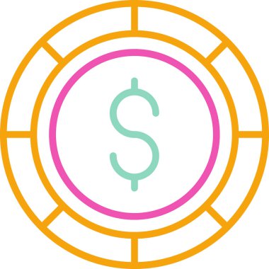 Dolar. Web simgesi basit tasarım