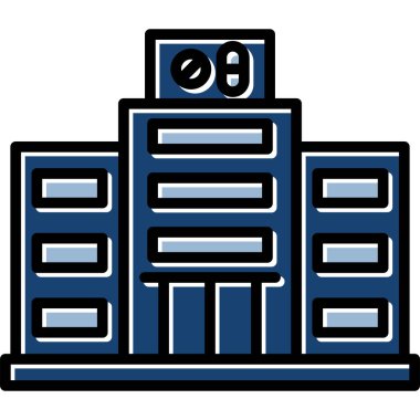 Bina. Web simgesi basit illüstrasyon