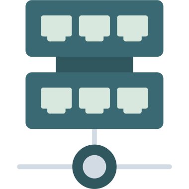 veri merkezi simgesi. Web için veri merkezi vektör simgelerinin basit illüstrasyonu