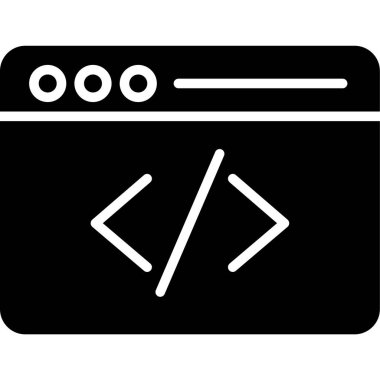 kodlama glyph düz vektör simgesi