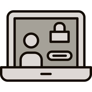 Dizüstü bilgisayar simgesi vektör çizimi