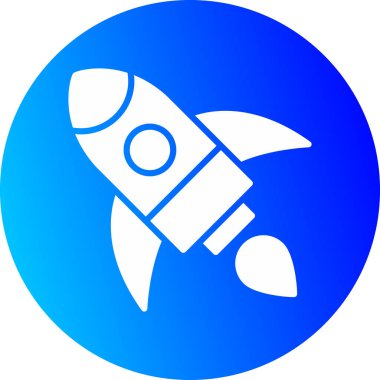 Roket. Web simgesi basit illüstrasyon