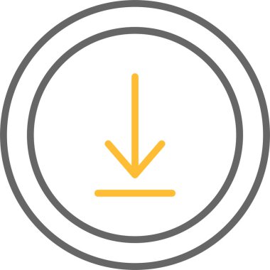 ok aşağı dairesel simge dış hat biçimi