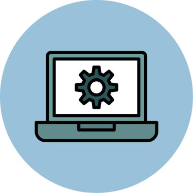 Bilgisayar. Web simgesi basit illüstrasyon