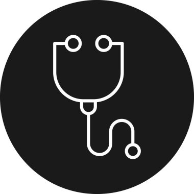 tıbbi steteskop simgesi, basit vektör illüstrasyonu