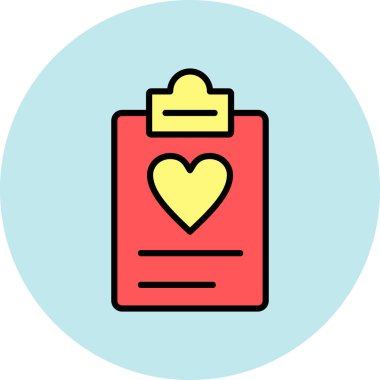 Aşk kalp ikonunun vektör illüstrasyonu