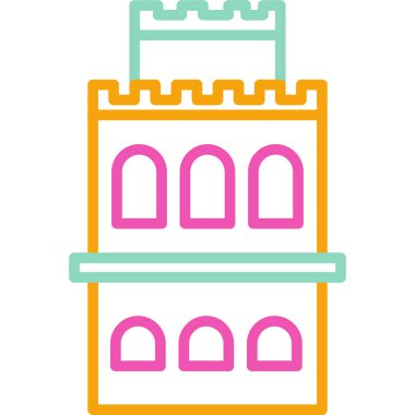 Bina simgesi. Web için kule vektör simgelerinin basit çizimi