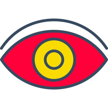 Beyaz arkaplanda izole edilmiş düz biçimli göz simgesi.