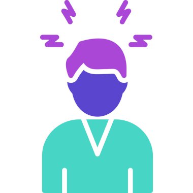 kafa simgesi olan adam, vektör illüstrasyonu