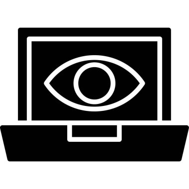 Bilgisayar monitörü simgesi. Beyaz arkaplanda izole edilmiş web tasarımı için ana bilgisayar izleme vektör simgesi