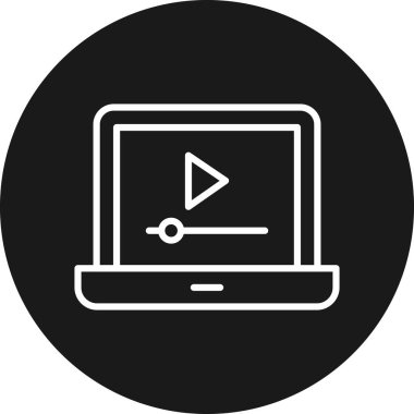 Video oynatıcı ikon vektör illüstrasyonu