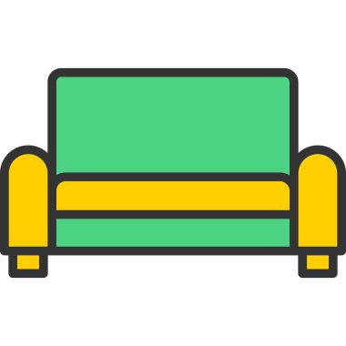 Koltuk simgesi. Vektör illüstrasyonu