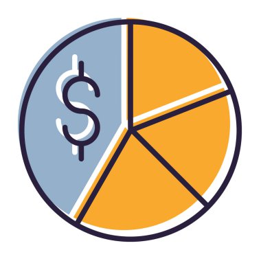 madeni parayla finansal pasta grafiği