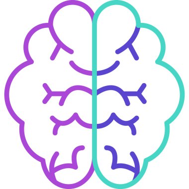 Beyin. Web simgesi basit illüstrasyon