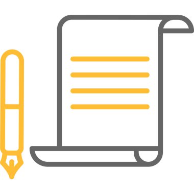 kalem simgesi yazma, illüstrasyon vektör