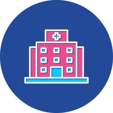 Hastane. Web simgesi basit illüstrasyon