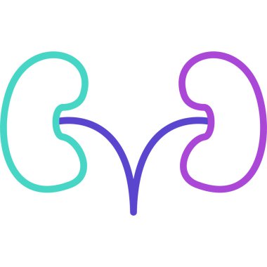 böbreklerin renk ikonu vektör illüstrasyonu