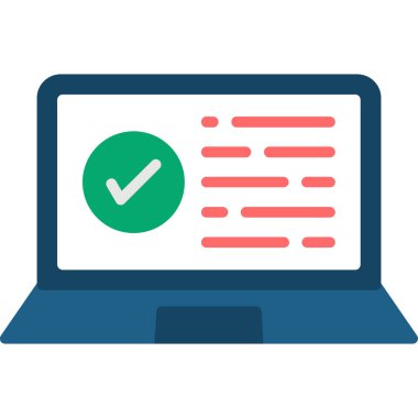 Kontrol listesi ve belge ikonu vektör illüstrasyon grafik tasarımı olan dizüstü bilgisayar