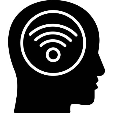 Beyin simgesi, vektör illüstrasyonu