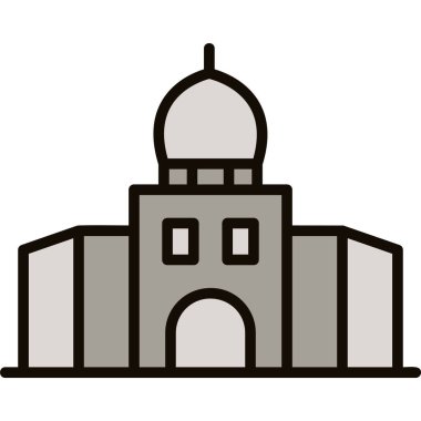 Bina. Web simgesi basit illüstrasyon