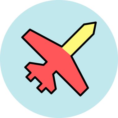 uçak ikonu vektör illüstrasyonu