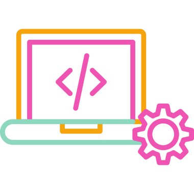 Bilgisayar. Web simgesi basit illüstrasyon