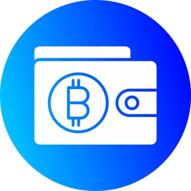 Bitcoin cüzdan düz simge düz stil