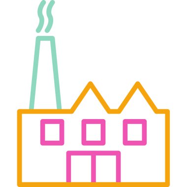 Fabrika. Web simgesi basit illüstrasyon