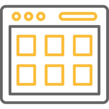 Tarayıcı pencere arayüzü simgesi dış hat biçiminde