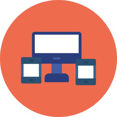 Monitör. Web simgesi basit illüstrasyon