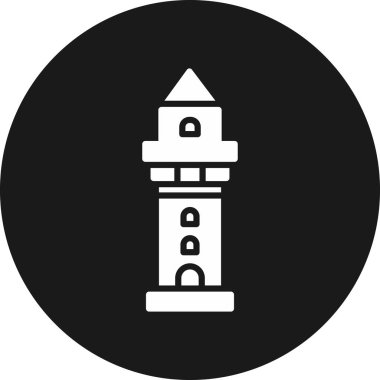 Deniz feneri. Web simgesi basit illüstrasyon