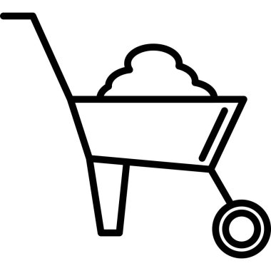 El Arabası Basit Vektör Simgesi İllüstrasyonu